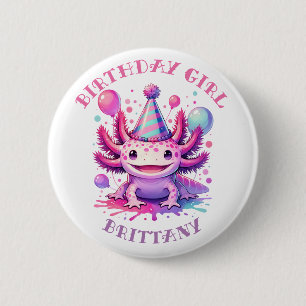 Personalized Birthday Girl   Anime Axolotl Button