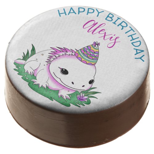 Personalized Birthday Girl Axolotl Themed Chocolate Covered Oreo