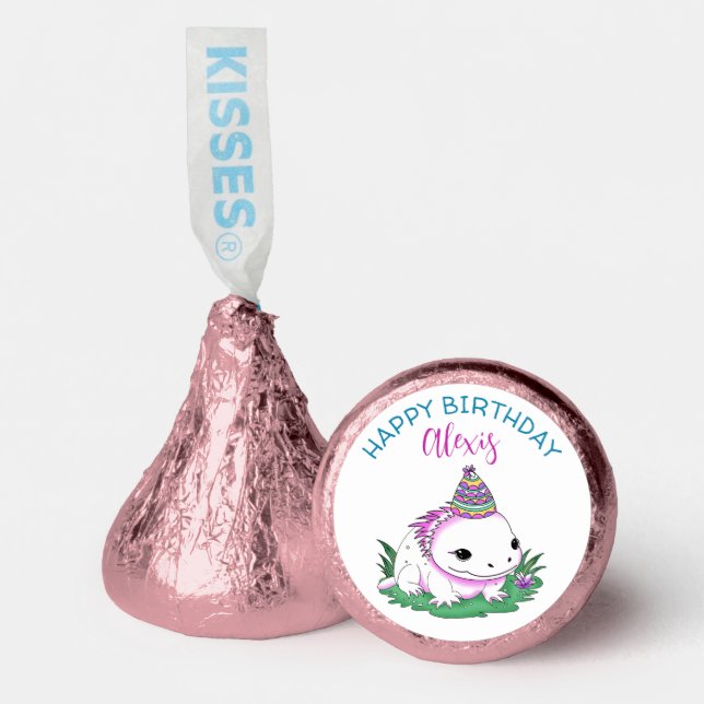 Personalized Birthday Girl Axolotl Themed Hershey®'s Kisses® (Front)