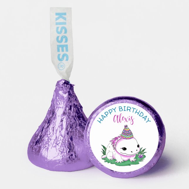 Personalized Birthday Girl Axolotl Themed Hershey®'s Kisses® (Front)