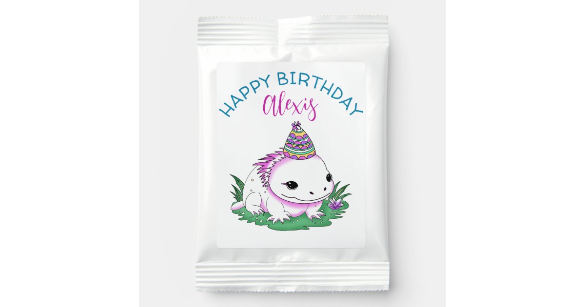 Personalized Birthday Girl Axolotl Themed Lemonade Drink Mix | Zazzle