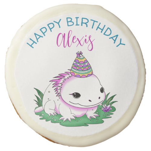 Personalized Birthday Girl Axolotl Themed Sugar Cookie