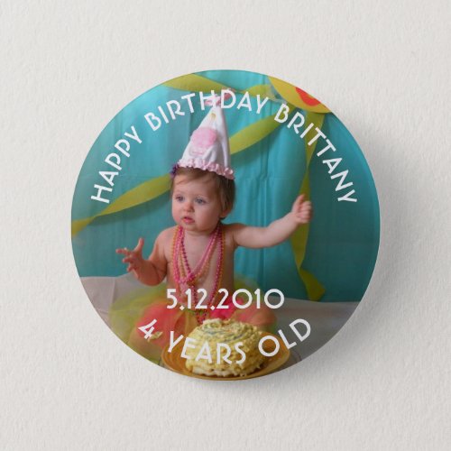 Personalized Birthday Girl Button