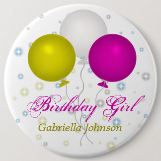 Personalized: Birthday Girl Button