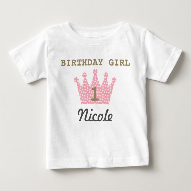 Personalized Birthday Girl Crown Shirt (Front)