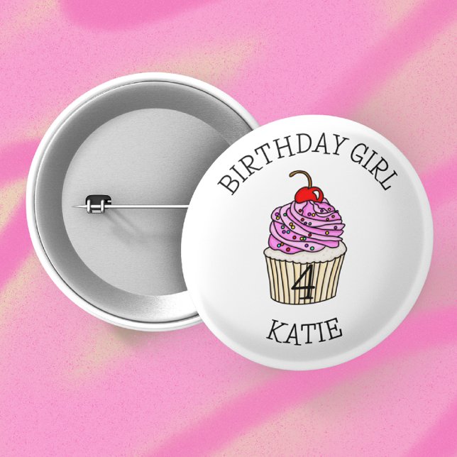 Personalized Birthday Girl | Name and Age Button (Creator Uploaded)