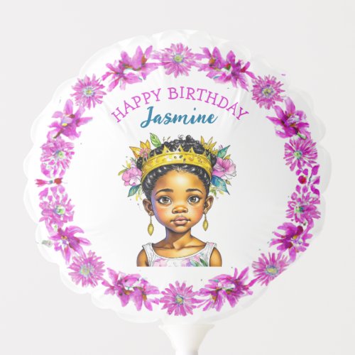 Personalized Birthday Girl Princess of Color Balloon