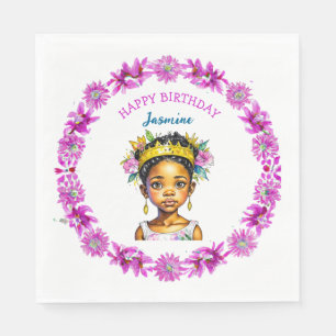 Personalized Birthday Girl Princess of Color Napkins
