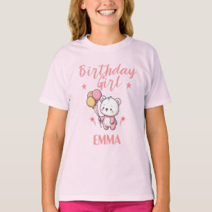 Personalized Birthday Girl Teddy Bear T-Shirt