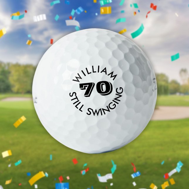 Personalized Birthday Golfer Still Swinging Golf Balls (Personalized Birthday Golfer Still Swinging Golf Balls)