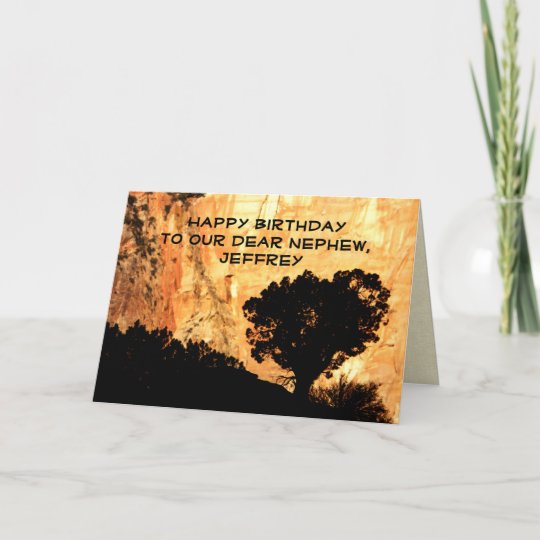 Personalized Birthday Greeting Card, Nephew, Tree Card ...