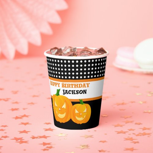 Personalized Birthday Halloween  Paper Cups