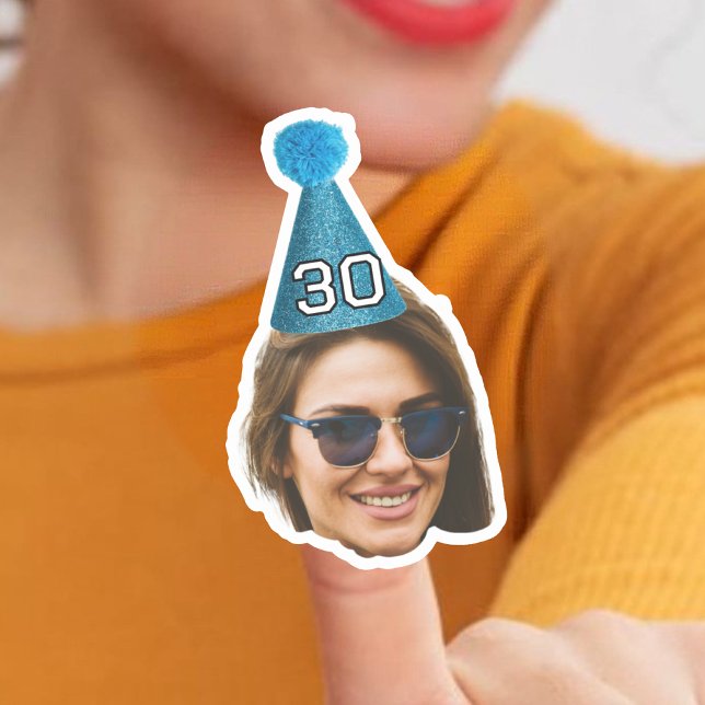 Personalized Birthday Hat Sticker, Birthday Face Sticker (Creator Uploaded)