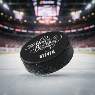 Personalized Birthday Hockey Puck