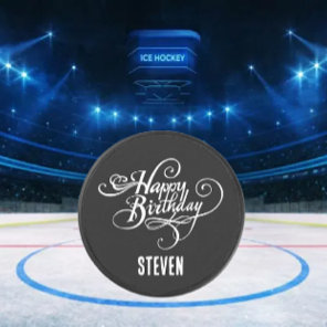 Personalized Birthday  Hockey Puck