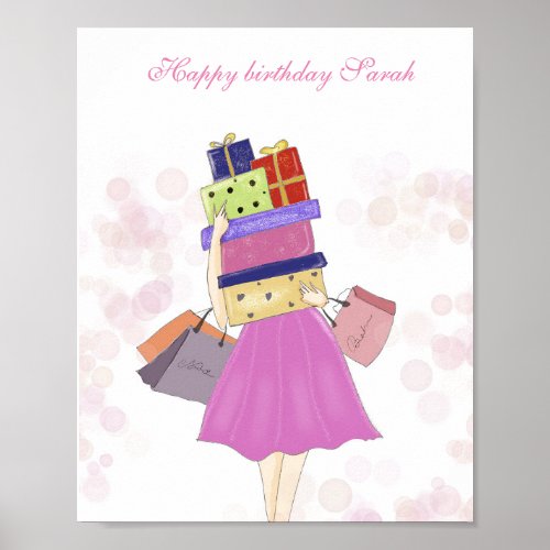  Personalized birthday illustration Poster