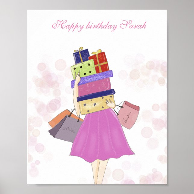  Personalized birthday, illustration Poster (Front)