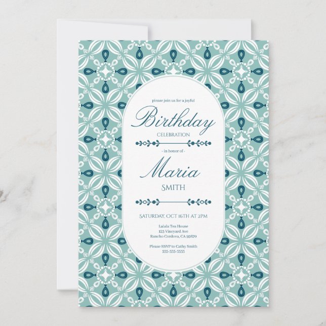 Personalized Birthday Invitation in Petaline (Front)