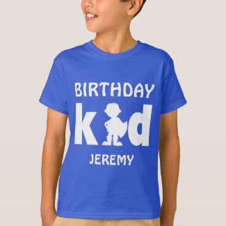 Personalized Birthday Kid Superhero Boy Silhouette T-Shirt