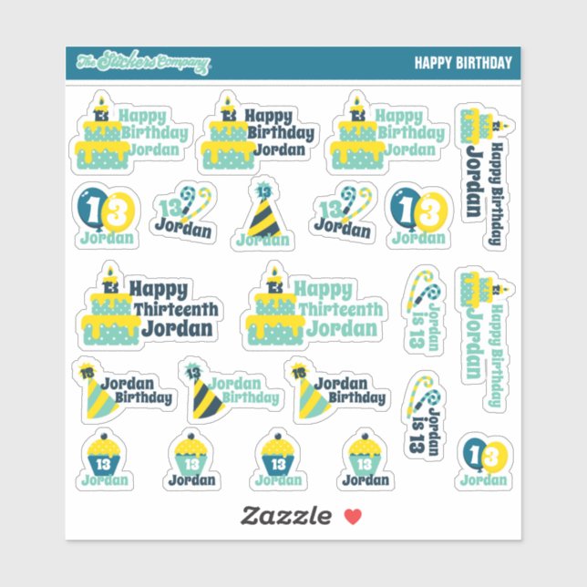 Personalized Birthday Labels | Custom Stickers (Sheet)