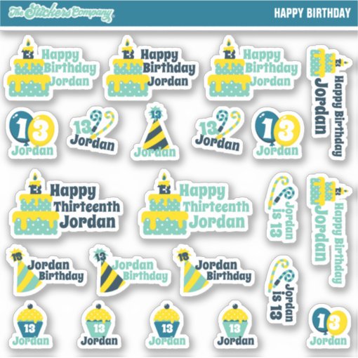 Personalized Birthday Labels Custom Stickers Zazzle