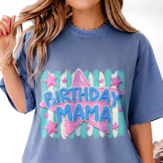 Personalized Birthday Mama Whimsical 3D Hand-Paint Tri-Blend Shirt