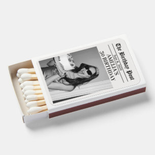Personalized Birthday Matchbox Newspaper Style Matchboxes
