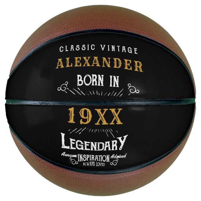 Personalized Birthday Monogram Legendary Father Basketball (Front)