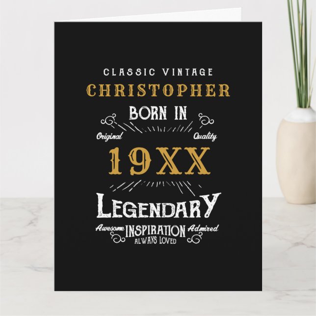 Personalized Birthday Monogram Legendary Father Card (Front)
