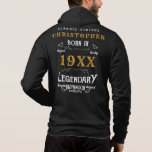 Personalized Birthday Monogram Legendary Father Hoodie<br><div class="desc">Fun any year "Original Quality Legendary Inspiration" hoodie for that special dad. The large print on the back and the subtle front breast print make a unique top. Add the year and name as desired in the template fields creating a unique 40th, 50th, 60th or any birthday celebration accessory. Team...</div>