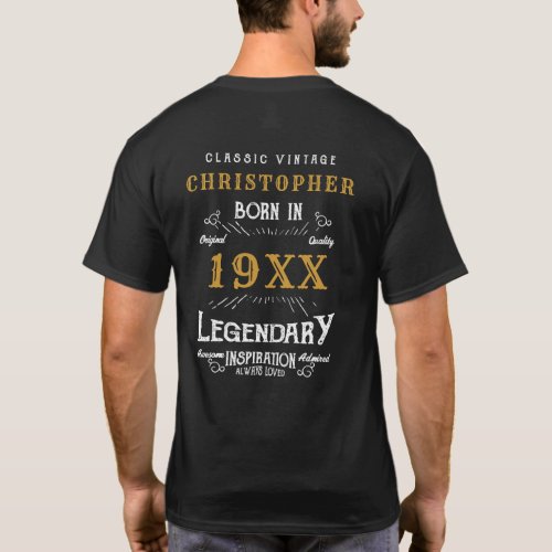 Personalized Birthday Monogram Legendary Father T_Shirt