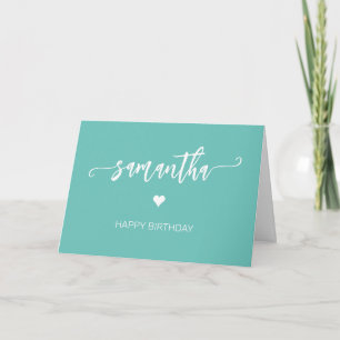 Personalized Birthday Monogram name Heart Simple Card