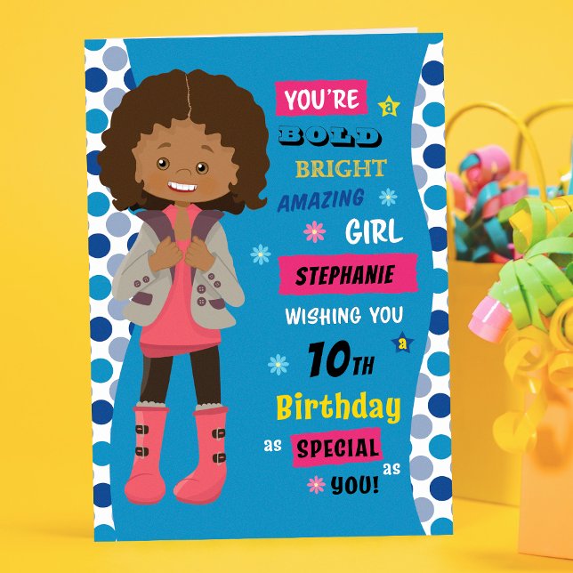 Personalized Birthday - Multicultural Girl Card (Creator Uploaded)