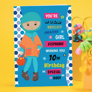 Personalized Birthday - Muslim Girl Card