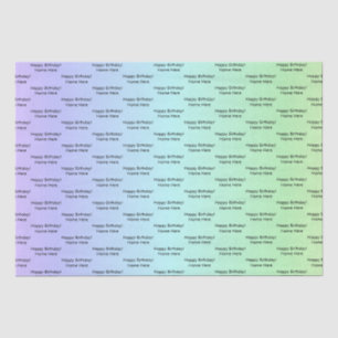 Personalized Birthday Name Elegant Rainbow Colors Tissue Paper