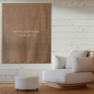 Personalized Birthday Name Flag Fabric Banner Tapestry