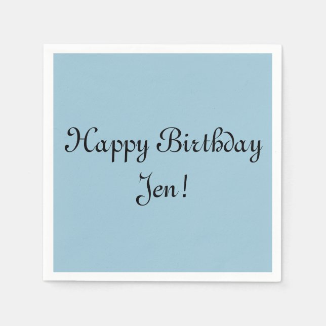 Personalized Birthday Napkins - Any color and font (Front)