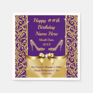 Personalized Birthday Napkins, Change COLORS Napkins