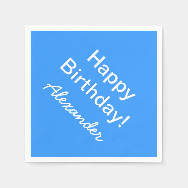 Personalized birthday napkins in custom colors (Front)