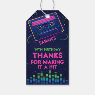 Personalized Birthday Neon Thank You Tag