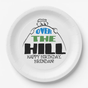 Personalized Birthday Over the Hill Paper Plates