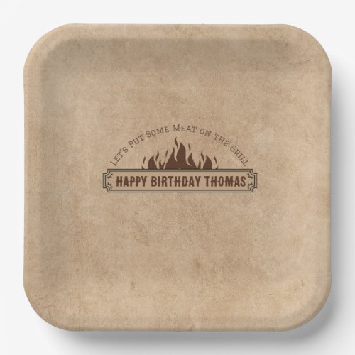 Personalized Birthday Paper Plates BBQ