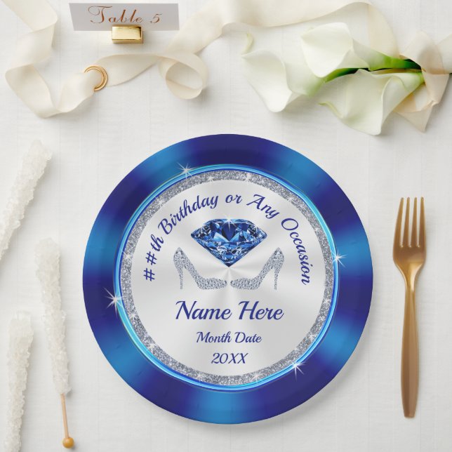 Personalized Birthday Paper Plates or ANY OCCASION (Wedding)