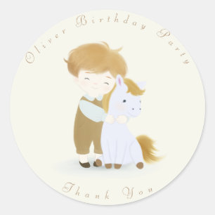 Personalized Birthday Party, Baby Shower Classic Round Sticker