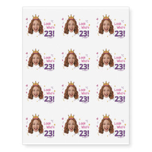 Personalized Birthday Party Custom Face & Age Temporary Tattoos
