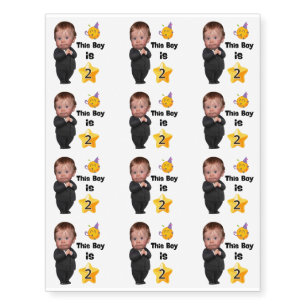 Personalized Birthday Party Custom Photo & Age Temporary Tattoos