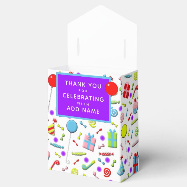 Personalized Birthday Party Favor Boxes (Opened)