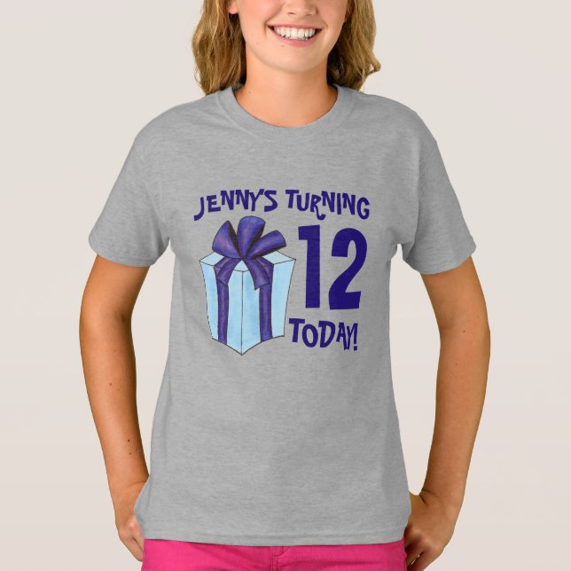 Personalized Birthday Party Favor Present Gift Bow T-Shirt (Front)