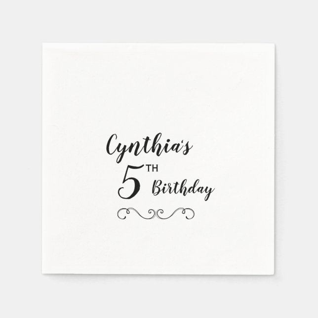 Personalized Birthday Party Napkins (Front)