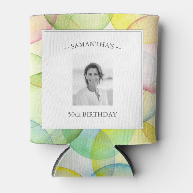 Personalized Birthday Party Photo Can Coolers (Front)